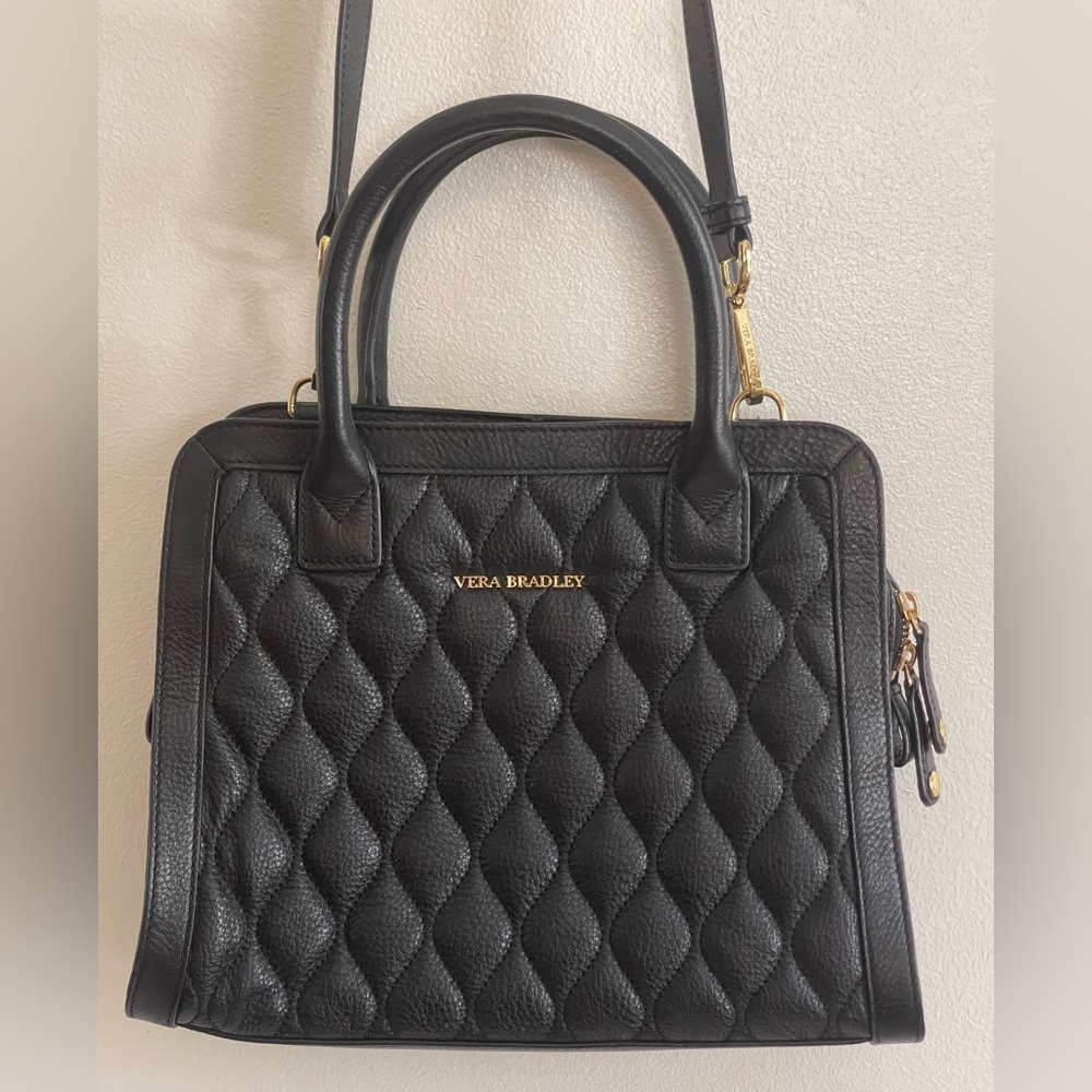 Vera Bradley Black Quilted Satchel